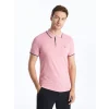 LCWAIKIKI Classic Pembe Polo Yaka Kısa Kollu Pike Erkek Tişört