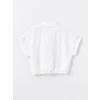 LCW Kids Beyaz Basic Kısa Kollu Kız Çocuk Crop Gömlek