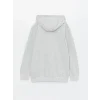 LCW Casual Gri Kapüşonlu Uzun Kollu Erkek Fermuarlı Sweatshirt