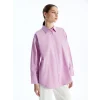 LCW Modest Lila Düz Poplin Kadın Gömlek Tunik