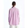 LCW Modest Lila Düz Poplin Kadın Gömlek Tunik