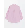 LCW Modest Lila Düz Poplin Kadın Gömlek Tunik