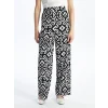 LCWAIKIKI Classic Siyah Beli Lastikli Desenli Geniş Paça Kadın Pantolon