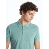 LCWAIKIKI Classic Yeşil Polo Yaka Kısa Kollu Desenli Pike Erkek Tişört