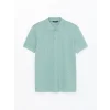 LCWAIKIKI Classic Yeşil Polo Yaka Kısa Kollu Desenli Pike Erkek Tişört