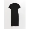LCWAIKIKI Classic Siyah Polo Yaka Kadın Bodycon Elbise