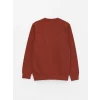 LCWAIKIKI Classic Kahverengi Bisiklet Yaka Uzun Kollu Erkek Kalın Sweatshirt