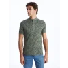 SOUTHBLUE Haki Hakim Yaka Kısa Kollu Desenli Erkek Tişört