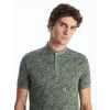 SOUTHBLUE Haki Hakim Yaka Kısa Kollu Desenli Erkek Tişört
