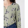 LCW Grace Yeşil Bisiklet Yaka Çiçekli Kadın Bluz