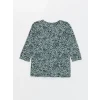 LCW Grace Yeşil Bisiklet Yaka Çiçekli Kadın Bluz