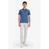 Defacto T5259 İndigo Slim Fit Dar Kesim Kısa Kollu Dokulu Basic Düz Polo Tişört