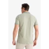 Defacto T5259 Haki Slim Fit Dar Kesim Kısa Kollu Dokulu Basic Düz Polo Tişört