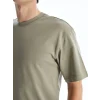 XSIDE Haki Bisiklet Yaka Penye Erkek Tişört