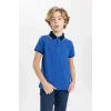 Defacto B6830 Mavi Erkek Çocuk Pike Kısa Kollu Polo Tişört