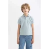 Defacto C1597 Yeşil Erkek Çocuk Kısa Kollu Polo Tişört