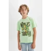 Defacto C3104 Yeşil Erkek Çocuk Teenage Mutant Ninja Turtles Bisiklet Yaka Kısa Kollu Tişört