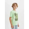 Defacto C3104 Yeşil Erkek Çocuk Teenage Mutant Ninja Turtles Bisiklet Yaka Kısa Kollu Tişört