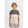 Defacto C2603 Gri Erkek Çocuk Pike Kısa Kollu Polo Tişört