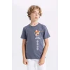 Defacto C3109 Gri Erkek Çocuk Avatar the Last Airbender Bisiklet Yaka Kısa Kollu Tişört