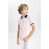 Defacto B6830 Pembe Erkek Çocuk Pike Kısa Kollu Polo Tişört
