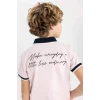 Defacto B6830 Pembe Erkek Çocuk Pike Kısa Kollu Polo Tişört