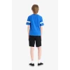 Defacto E2819 Mavi Erkek Çocuk 2li Takım Kısa Kollu Baskılı Tişört Esnek Belli Şort Alt