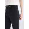 Defacto D5887 Siyah Culotte Yüksek Bel Rahat Kalıp Bilek Boy İspanyol Paça Kemerli Jean Yıkamalı Pantolon