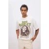 Defacto C5039 Beyaz Unisex Bob Marley One Love Oversize Geniş Kalıp Bisiklet Yaka Kısa Kollu Tişört
