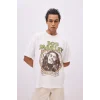 Defacto C5039 Beyaz Unisex Bob Marley One Love Oversize Geniş Kalıp Bisiklet Yaka Kısa Kollu Tişört