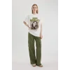 Defacto C5039 Beyaz Unisex Bob Marley One Love Oversize Geniş Kalıp Bisiklet Yaka Kısa Kollu Tişört