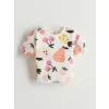 LCW baby Bej Meyve Baskılı Kız Bebek Tişört 2li