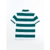 LCWAIKIKI Classic Yeşil Polo Yaka Kısa Kollu Çizgili Pike Erkek Tişört