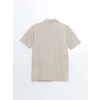 LCWAIKIKI Classic Bej Polo Yaka Kısa Kollu Merserize Görünümlü Erkek Tişört