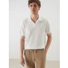 LCW Vision Ekru Polo Yaka Kısa Kollu Erkek Dokulu Tişört