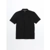 LCWAIKIKI Basic Siyah Polo Yaka Kısa Kollu Erkek Tişört