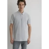 Mavi 065900-34019 Şerit Detaylı Gri Polo Tişört