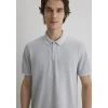 Mavi 065900-34019 Şerit Detaylı Gri Polo Tişört