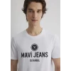 Mavi 066195-620 Mavi Jeans Baskılı Beyaz Tişört