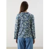 LCW Grace Mavi Bağlamalı Yaka Çiçekli Kadın Bluz