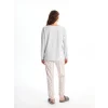 LCW DREAM Pembe Bisiklet Yaka Baskılı Uzun Kollu Kadın Pijama Takımı