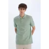 Defacto D7932 Haki Regular Fit Kısa Kollu Waffle Polo Tişört