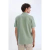 Defacto D7932 Haki Regular Fit Kısa Kollu Waffle Polo Tişört