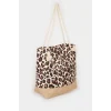 Defacto E7406 Toy Kadın Leopar Desenli Plaj Çantası