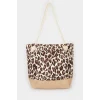 Defacto E7406 Toy Kadın Leopar Desenli Plaj Çantası
