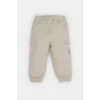 Defacto E2010 Bej Erkek Bebek Beli Lastikli Kargo Cepli Gabardin Pantolon