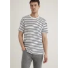 Mavi 0612235-87822 Lacivert Çizgili Beyaz Tişört