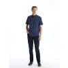 LCWAIKIKI Classic Indigo Regular Fit Kısa Kollu Poplin Erkek Gömlek