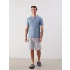 LC WAIKIKI Mavi Standart Kalıp Erkek Şortlu Pijama Takımı
