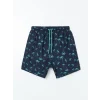XSIDE Lacivert Kısa Boy Desenli Erkek Deniz Şortu